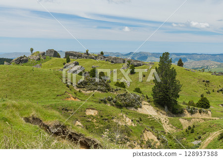 紐西蘭霍克斯灣圖蒂拉貝爾岩環形步道的景色 紐西蘭霍克斯灣圖蒂拉貝爾岩環形步道的景色 128937388
