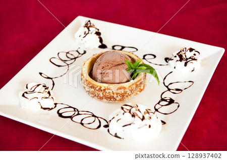 Chocolate ice cream Chocolate ice cream 128937402