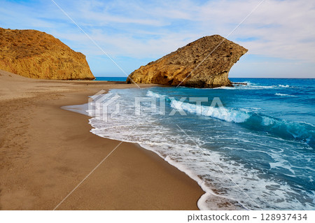 Almeria Playa del Monsul beach at Cabo de Gata 128937434