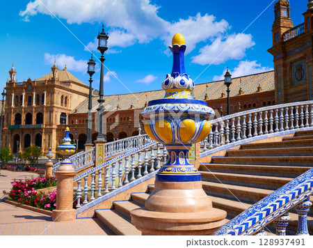 Seville Sevilla Plaza Espana Andalusia Spain 128937491