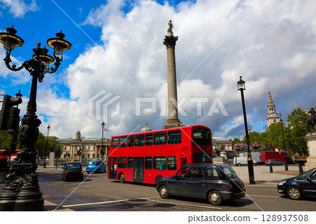 London Trafalgar Square in UK 128937508