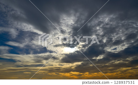 sunset dusk cloudy sky at dramatic dusk 128937531