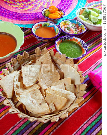 Mexican sauces pico de gallo habanero chili sauce 128937567