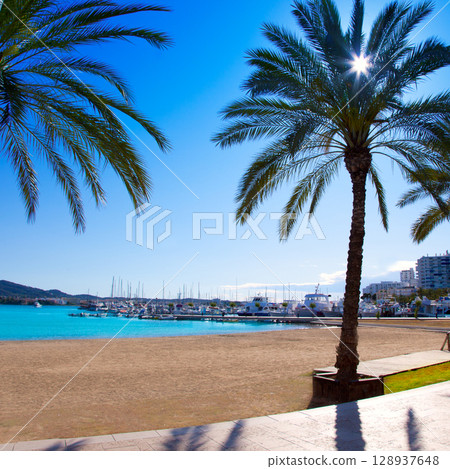 Ibiza Sant antoni de Portmany Abad beach 128937648
