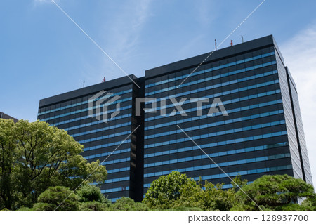 Beautiful green office building Beautiful green office building 128937700