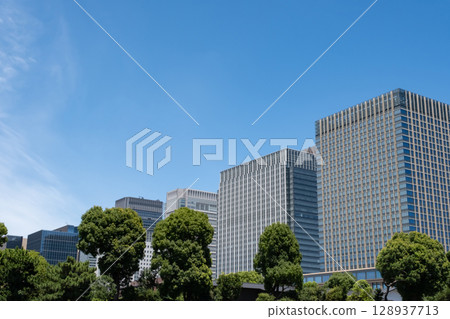 Office buildings seen from the Imperial Palace Plaza 128937713