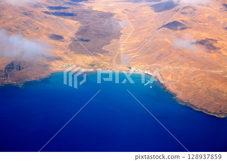 Aerial view of Fuerteventura at Canary Islands 128937859