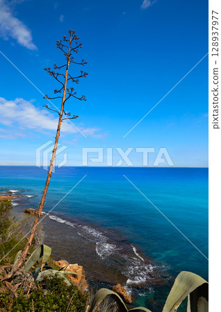 Denia Las rotas beach near Sant Antonio cape Denia Las rotas beach near Sant Antonio cape 128937977