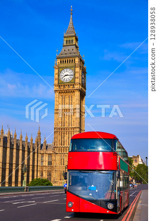 Big Ben Clock Tower and London Bus Big Ben Clock Tower and London Bus 128938058