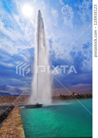 Geneva Geneve lake water Jet D'eau Switzerland Geneva Geneve lake water Jet D'eau Switzerland 128938123