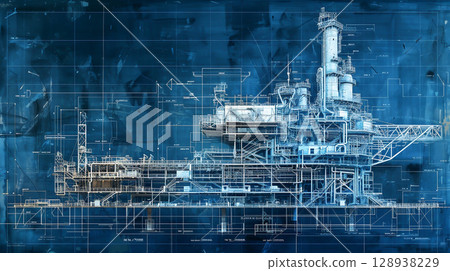Architectural sketch drawing blueprint blue tone modern design building structure constriction lines perspective use for engineering concept illustration exterior framework detailed innovative layout Architectural sketch drawing blueprint blue tone modern design building structure constriction lines perspective use for engineering concept illustration exterior framework detailed innovative layout 128938229