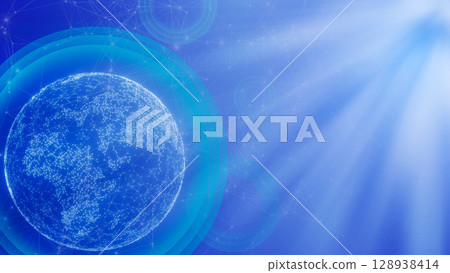 全球網路地球藍色背景素材 128938414