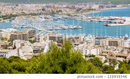 City of Palma de Mallorca in Majorca Balearic island City of Palma de Mallorca in Majorca Balearic island 128939346