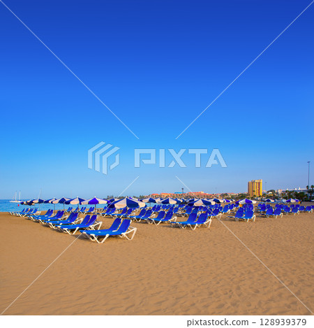 Beach Las vistas in Adeje Arona at Tenerife south Beach Las vistas in Adeje Arona at Tenerife south 128939379