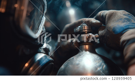 First-Person View of Adjusting Oxygen Tank Valve in Hazardous Environment First-Person View of Adjusting Oxygen Tank Valve in Hazardous Environment 128939405