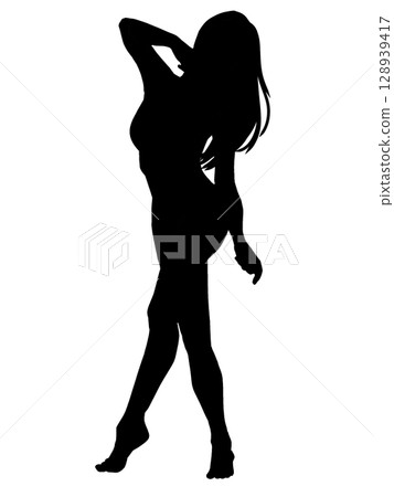 剪影女人全身 128939417