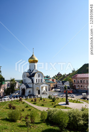 Morning Light on Kazan Church in Nizhny Novgorod 128939648
