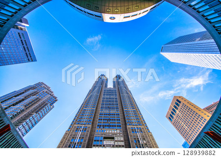 Tokyo cityscape in Japan, overlooking the Tokyo Metropolitan Government Building and other areas...towards a new era = July 26th Tokyo cityscape in Japan, overlooking the Tokyo Metropolitan Government Building and other areas...towards a new era = July 26th 128939882