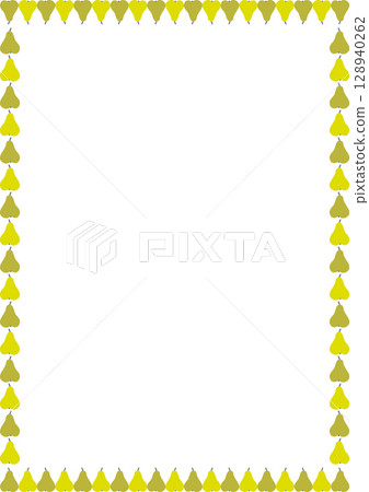 Sweet pears frame. Aesthetic groovy pear fruit design template. Empty space for your text Sweet pears frame. Aesthetic groovy pear fruit design template. Empty space for your text 128940262