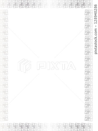 Christmas silver gift frame. Cartoon new year holidays 2d illustration. Frame with empty space 128940286