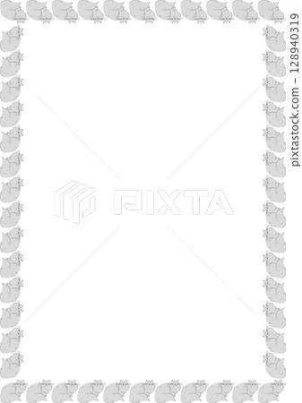 Frame of cute domestic animals. Black cat illustration with empty space for your text Frame of cute domestic animals. Black cat illustration with empty space for your text 128940319