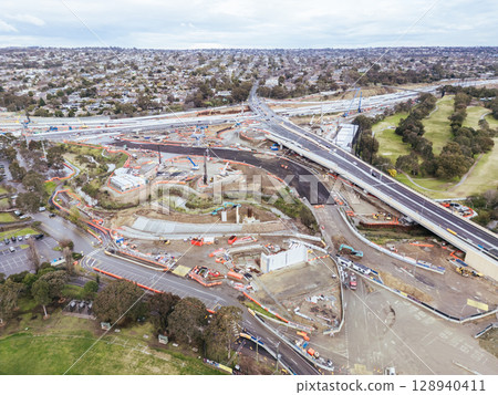 North East Link Under Construction in Melbourne Australia North East Link Under Construction in Melbourne Australia 128940411