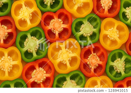 很多彩色的辣椒片 128941015