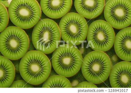 Lots of kiwi fruit slices Lots of kiwi fruit slices 128941017