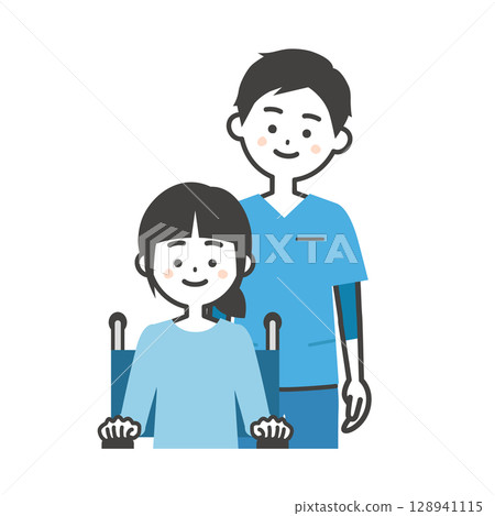 Illustration of a man wearing a scrub 128941115
