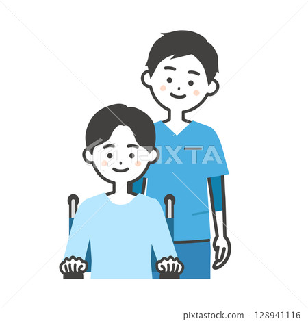 Illustration of a man wearing a scrub 128941116