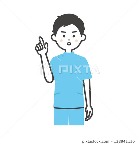 圖：一名身穿凱西服裝的男子站在那裡，臉上帶著嚴肅的表情 128941130