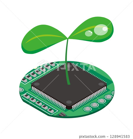 Semiconductor and ecology illustration Semiconductor and ecology illustration 128941583