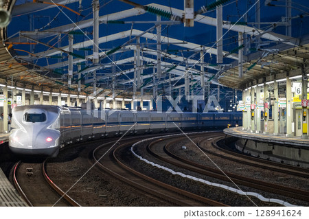N700 Series Shinkansen - At Tokuyama Station - N700 Series Shinkansen - At Tokuyama Station - 128941624