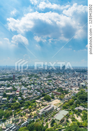 Summer in downtown Nagoya, view from Higashiyama Sky Tower (Nagoya, Aichi Prefecture) Summer in downtown Nagoya, view from Higashiyama Sky Tower (Nagoya, Aichi Prefecture) 128941802