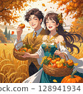 Golden Harvest: A Fantastic Autumn Couple 128941934
