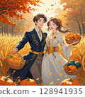 Golden Harvest: A Fantastic Autumn Couple 128941935