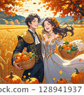Golden Harvest: A Fantastic Autumn Couple 128941937