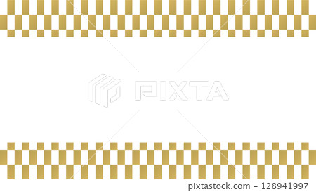 New Year checkered pattern frame decoration 128941997