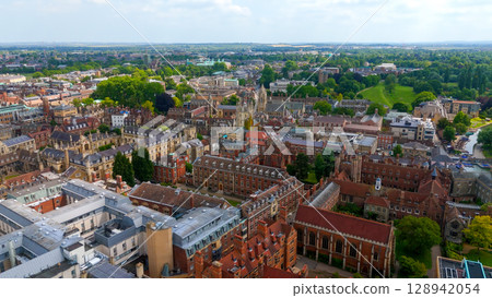 Cambridge University buildings dominating the cityscape in England, UK 128942054