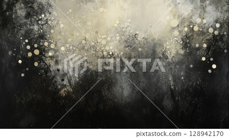 Abstract black and gold modern art background 128942170