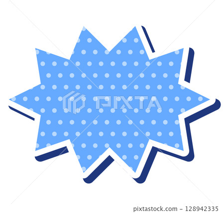 A pop speech bubble that can be used in the summer. Refreshing feeling. Vector data. Flyers, magazines, web, video materials. Blue. 128942335