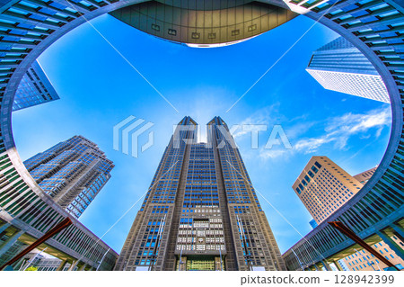 Tokyo cityscape in Japan, overlooking the Tokyo Metropolitan Government Building and other areas...towards a new era = July 26th Tokyo cityscape in Japan, overlooking the Tokyo Metropolitan Government Building and other areas...towards a new era = July 26th 128942399