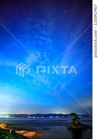 Comet Nishimura in a fantastical blue world Comet Nishimura in a fantastical blue world 128942467
