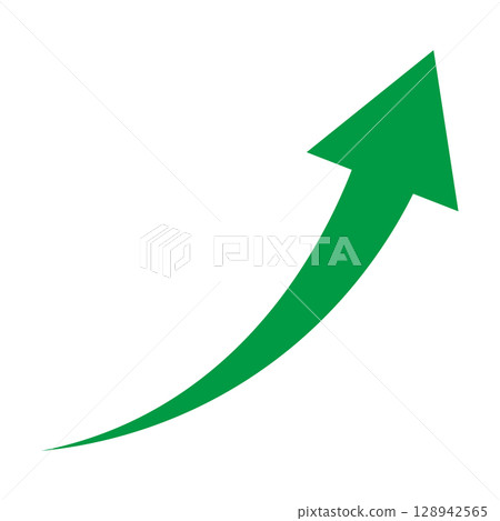 Simple illustration of an arrow pointing upwards on a white background Simple illustration of an arrow pointing upwards on a white background 128942565