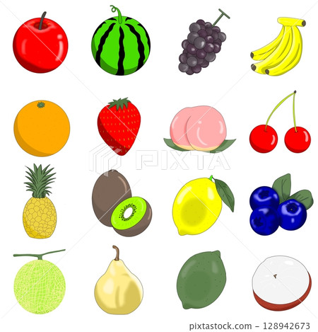 Fruit 16 types illustration set 128942673
