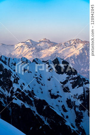 Mt. Hakuba and Mt. Hakuba Yari-ga-take in the setting sun (view from Tsurugi-go-mae) Climbing Mt. Tateyama and Mt. Betsu-yama in the Northern Alps with remaining snow Mt. Hakuba and Mt. Hakuba Yari-ga-take in the setting sun (view from Tsurugi-go-mae) Climbing Mt. Tateyama and Mt. Betsu-yama in the Northern Alps with remaining snow 128942845