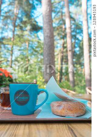 [Tampere, Finland] Donuts and coffee available under the Piinikki observation deck 128943193