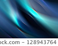 Flowing Abstract Light Waves in Cool Blue Tones 128943764