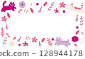 Pink cute cat frame 128944178