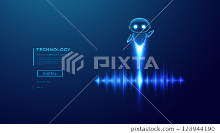 AI Voice Agent Launch Over Sound Wave Blue on Technology Background AI Voice Agent Launch Over Sound Wave Blue on Technology Background 128944190